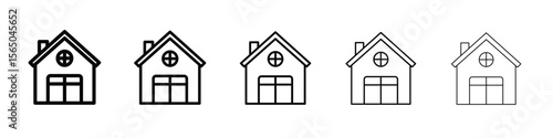 Chalet icon vector in editable stroke linear pictogram