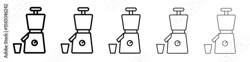 Cold pressed juicer icon vector in editable stroke linear pictogram