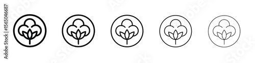 Cotton icon vector in editable stroke linear pictogram