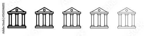 Courthouse icon vector in editable stroke linear pictogram