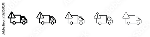 Delivery delay icon vector in editable stroke linear pictogram