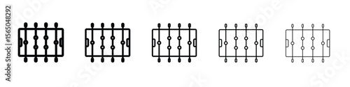 Foosball icon vector in editable stroke linear pictogram