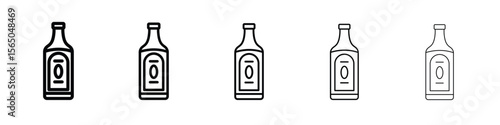 Gin icon vector in editable stroke linear pictogram