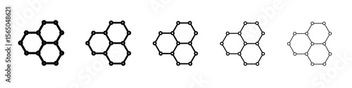 Graphene icon vector in editable stroke linear pictogram
