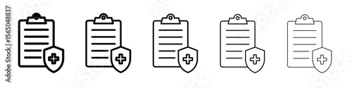 Health insurance icon vector in editable stroke linear pictogram