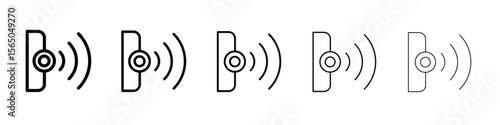 Infrared icon vector in editable stroke linear pictogram