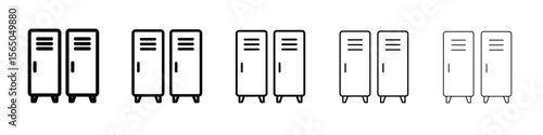 Locker icon vector in editable stroke linear pictogram