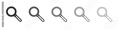 Magnifying glass icon vector in editable stroke linear pictogram