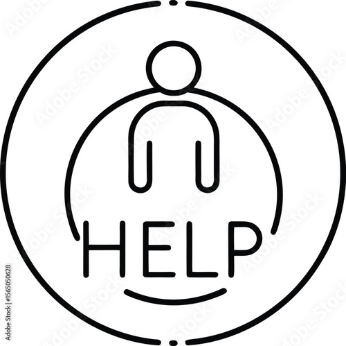 Helpful information symbol inside a blue circle for customer support themes