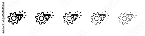 Operational excellence icon vector in editable stroke linear pictogram