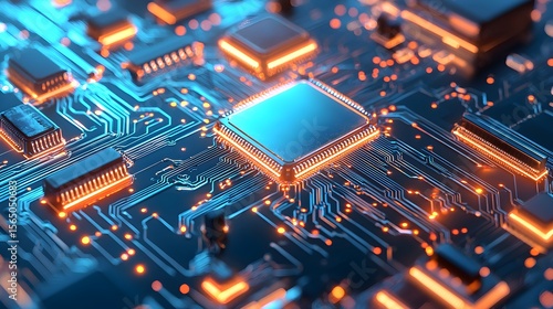 Close-up Computer Circuit Technology