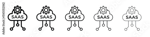 SaaS icon vector in editable stroke linear pictogram