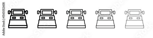 Snowplow icon vector in editable stroke linear pictogram