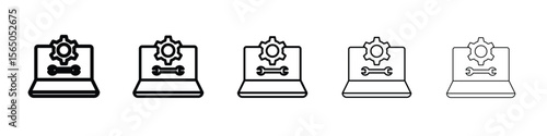 Software Engineering icon vector in editable stroke linear pictogram