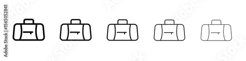 Sports bag icon vector in editable stroke linear pictogram