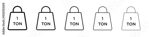 Tonne icon vector in editable stroke linear pictogram
