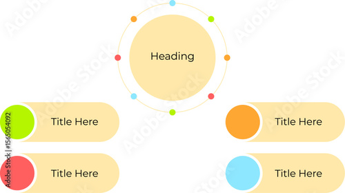 Infographics vector elements with top headings and sub headings tags or titles for structured presentations and posters