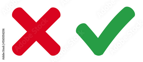 Red x mark and green check mark representing correct and incorrect choices