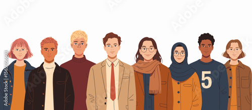 Diverse group of adults, multiethnic team, teamwork, togetherness, team, diversity, happy, inclusive, casual, people