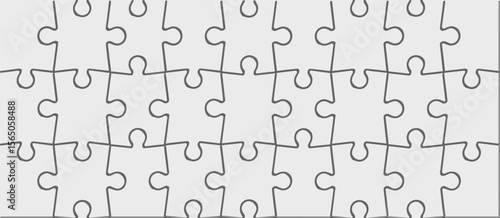 White puzzle background, seamless jigsaw pattern, blank, game, abstract illustration