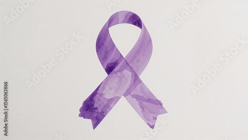Purple awareness ribbon symbolizing hope against domestic violence