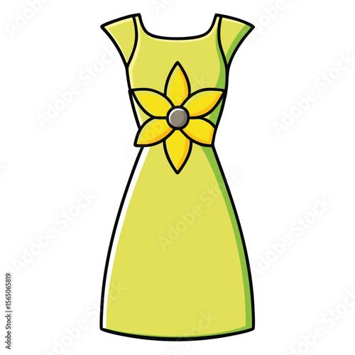 Bright spring daffodil sheath dress, fresh and joyful, perfect for a cheerful and sunny occasion.