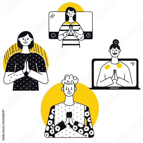 Holistic Well-being: Vibrant Vector Illustrations for Digital Health, Mindfulness, Fitness, and Modern Wellness Concepts
