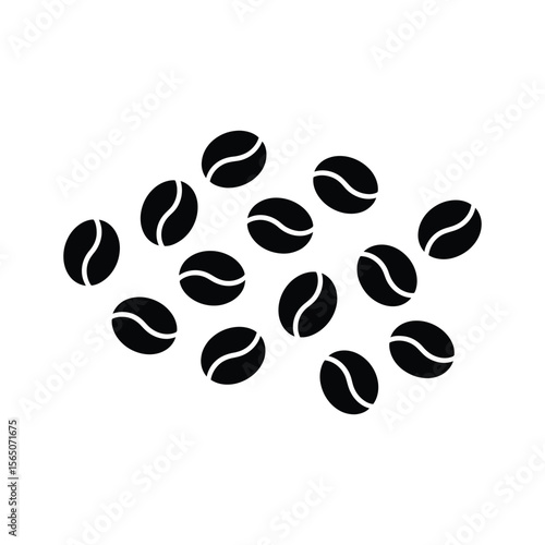 Black Coffee Beans on White Background caffeine
