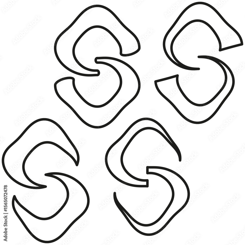 Fototapeta premium Outline chain icons. Slanted link pattern. Hollow loop Vector. Abstract square design.