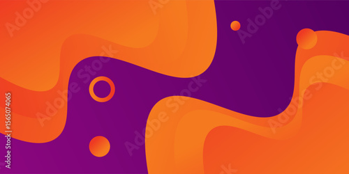 Modern dark purple orange pink geometric . Dynamic style banner design from fruit concept.  It is suitable for posters, flyers, websites, covers, banners, advertising