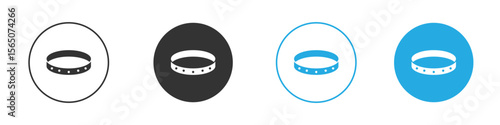 Bracelet icon set. Black solid flat doodle graphic design set