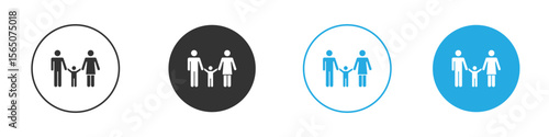 Child custody icon set. Black solid flat doodle graphic design set