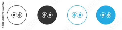 Devops icon set. Black solid flat doodle graphic design set