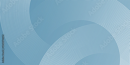 Minimalist banner background, pastel color gradient, sea blue, and cloudy sky. Modern circle effect style. Futuristic technology concept