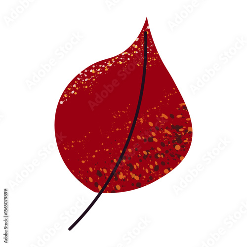 Poplar autumn leaf. Bright stylized autumn leaf of poplar