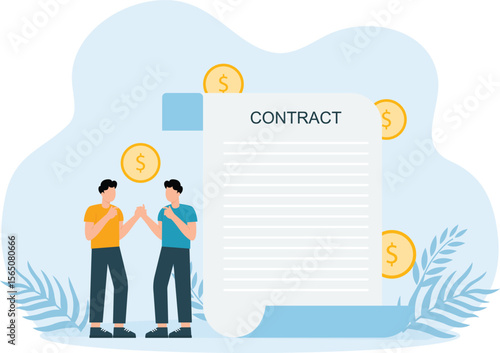 Contract sign,Approve business contract documents trending concept
