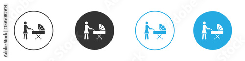 Woman with Baby Stroller icon