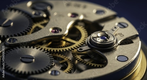 Wallpaper Mural Close up of intricate clockwork mechanisms with gears and precision components and a drop of oil Torontodigital.ca