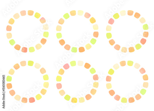 オレンジ色のサークル見出し枠セット