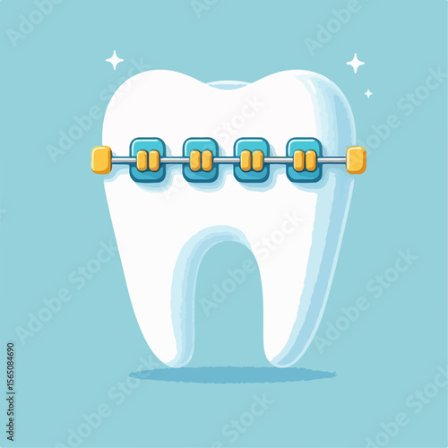 illustration of braces with teeth