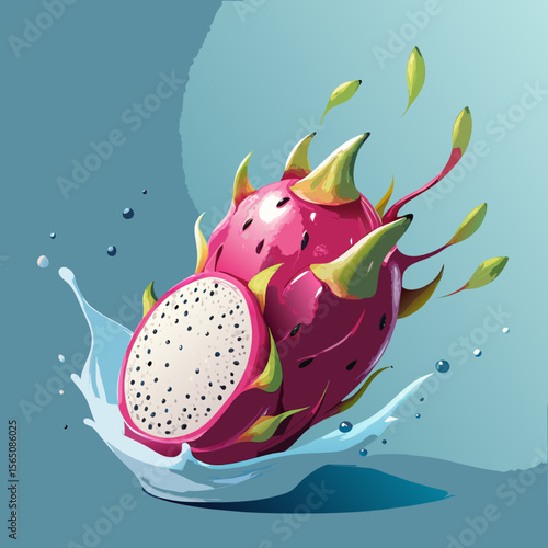 dragon fruit on a white background