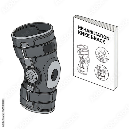 Rehabilitation knee brace and instruction manual.
