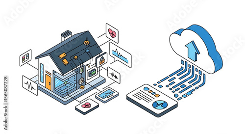 Connected smart healthcare ecosystem diagram.