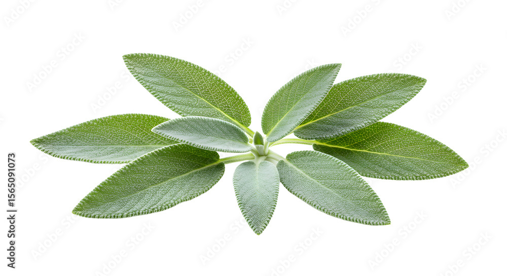 Obraz premium A close-up view of vibrant green leaves arranged elegantly, showcasing their texture and natural beauty against a white background