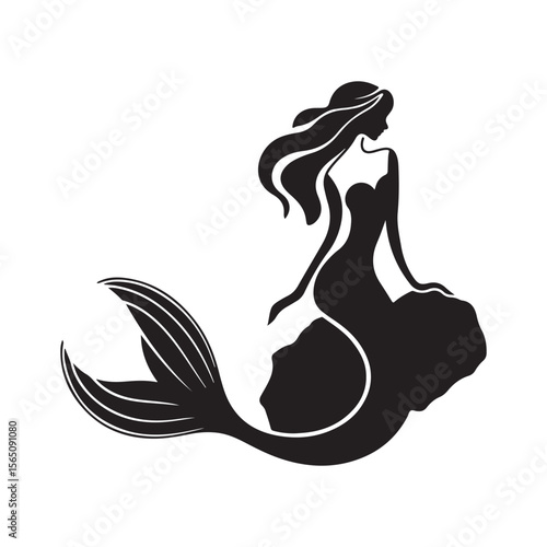 Mermaid Silhouette Design for Fantasy, Ocean, and Mythical Themes