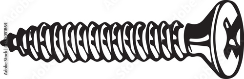 Wood Screw Hand Drawn Illustration