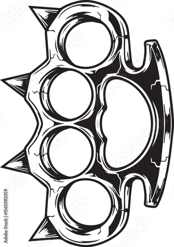 Brass Knuckles with Spikes Illustration