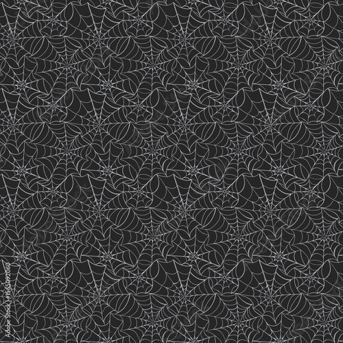 Raster seamless pattern featuring dense spiderweb lace covering the entire dark surface. Intricate and ornamental, this design suits gothic styles, Halloween decor, textiles, or mysterious themes.