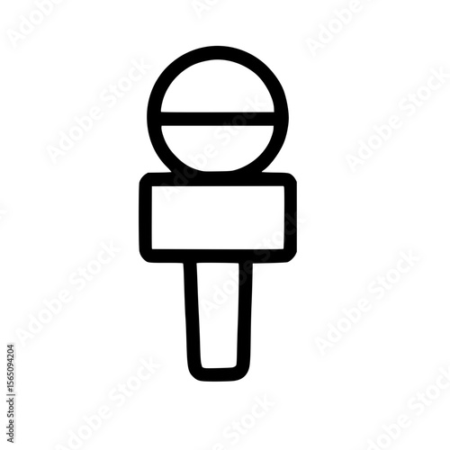 Simple Outline Microphone News Broadcast Interview Equipment Communication Icon