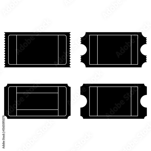 Black Blank Event Tickets Template Set